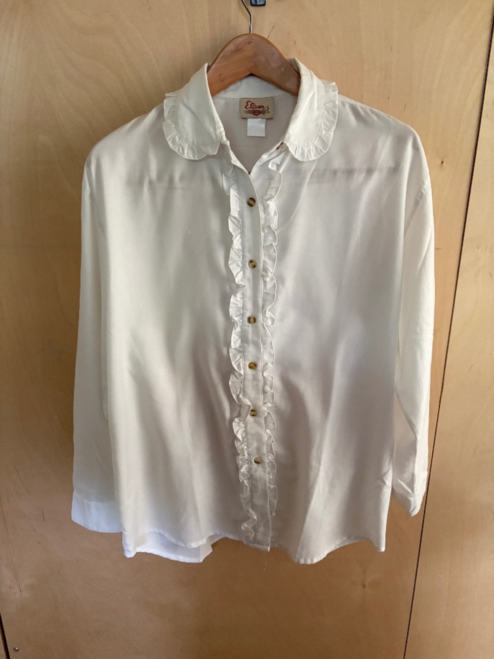 Vintage French Button Down, ETAM, Women’s L, Girly Updated Button Up Clean Girl